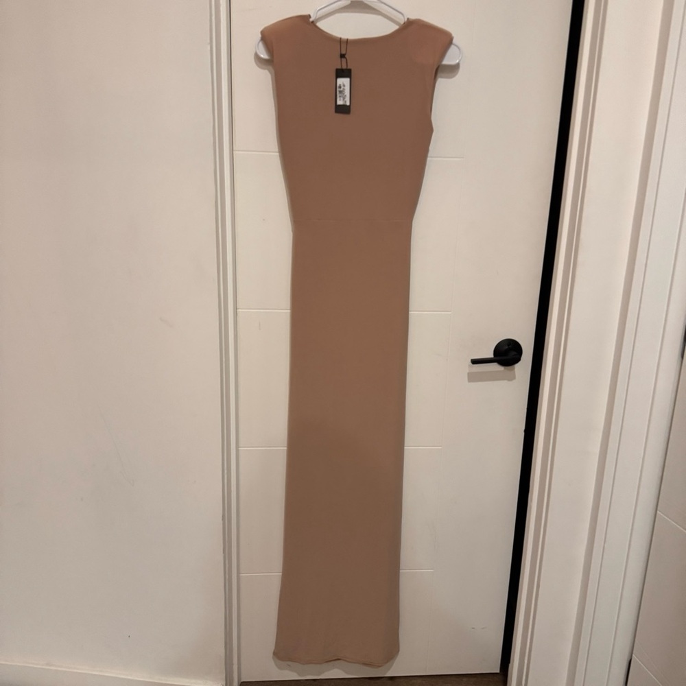 Elegant Tan Maxi Dress